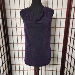 Notations Black/Purple Sparkly Sleeveless Top Size M
